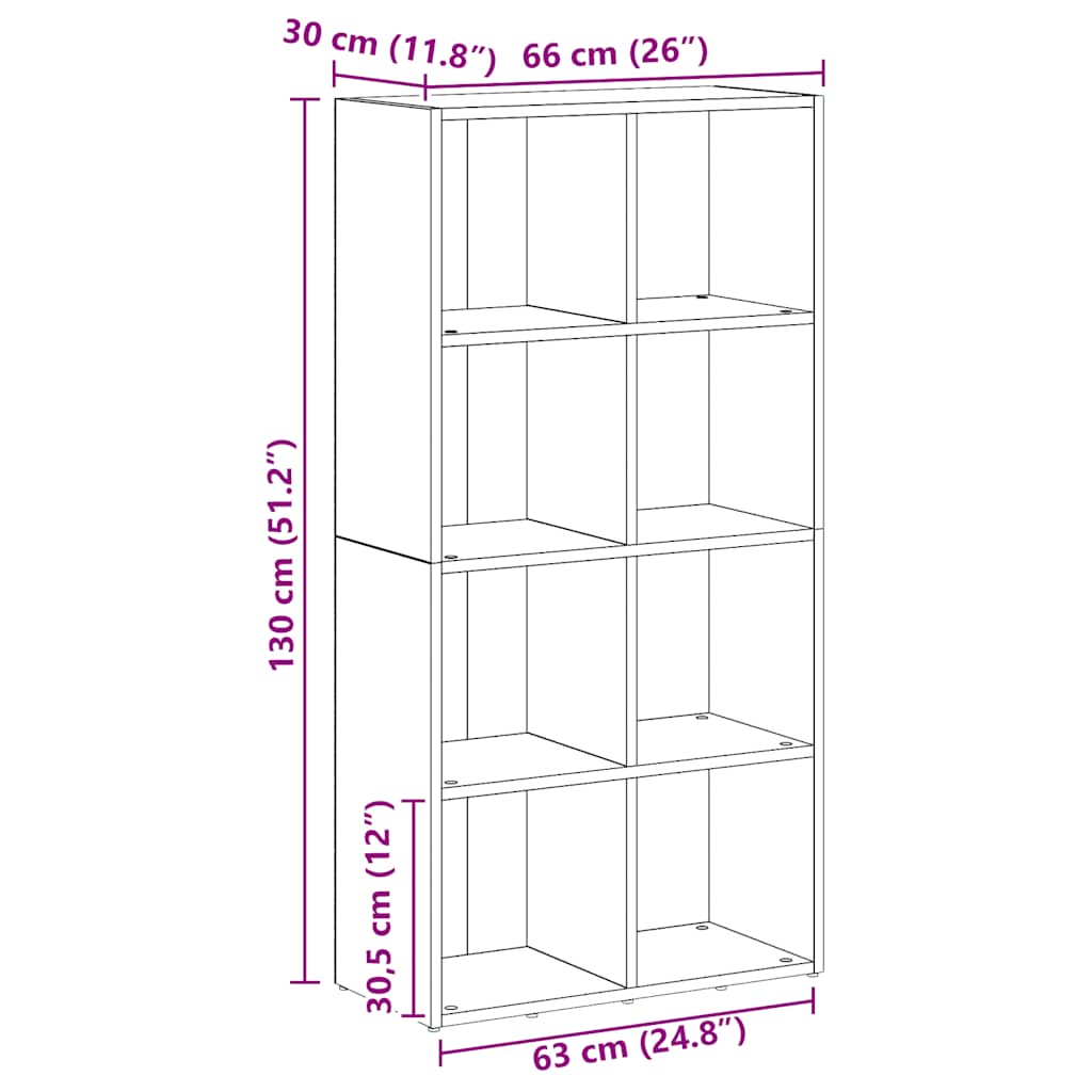 Bokhylla Artisan Ek 66x30x130 cm