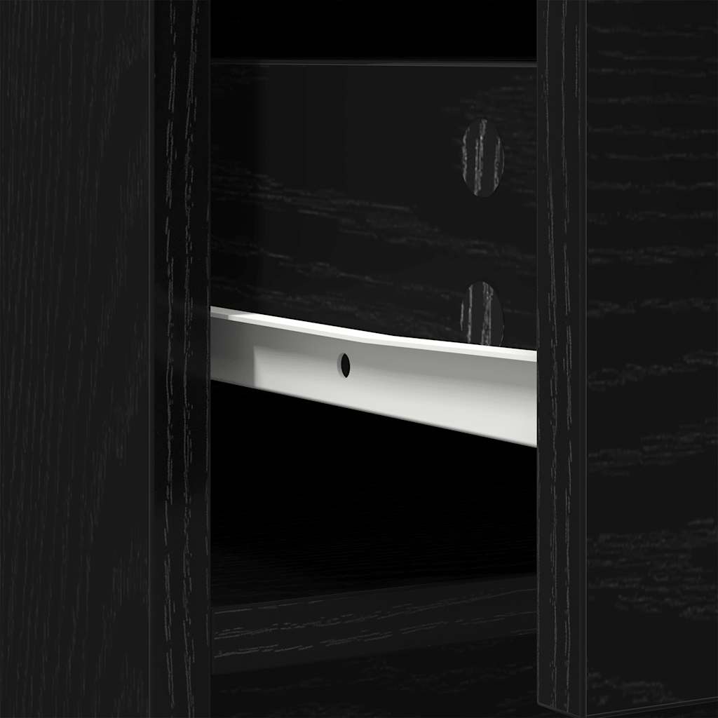 Skänk Brun med lådor och dörrar Svart Ek 73x31x90 cm