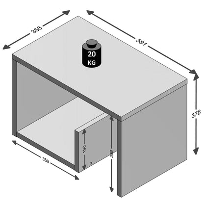 Soffbord vit 2-i-1 59,1x35,8x37,8 cm