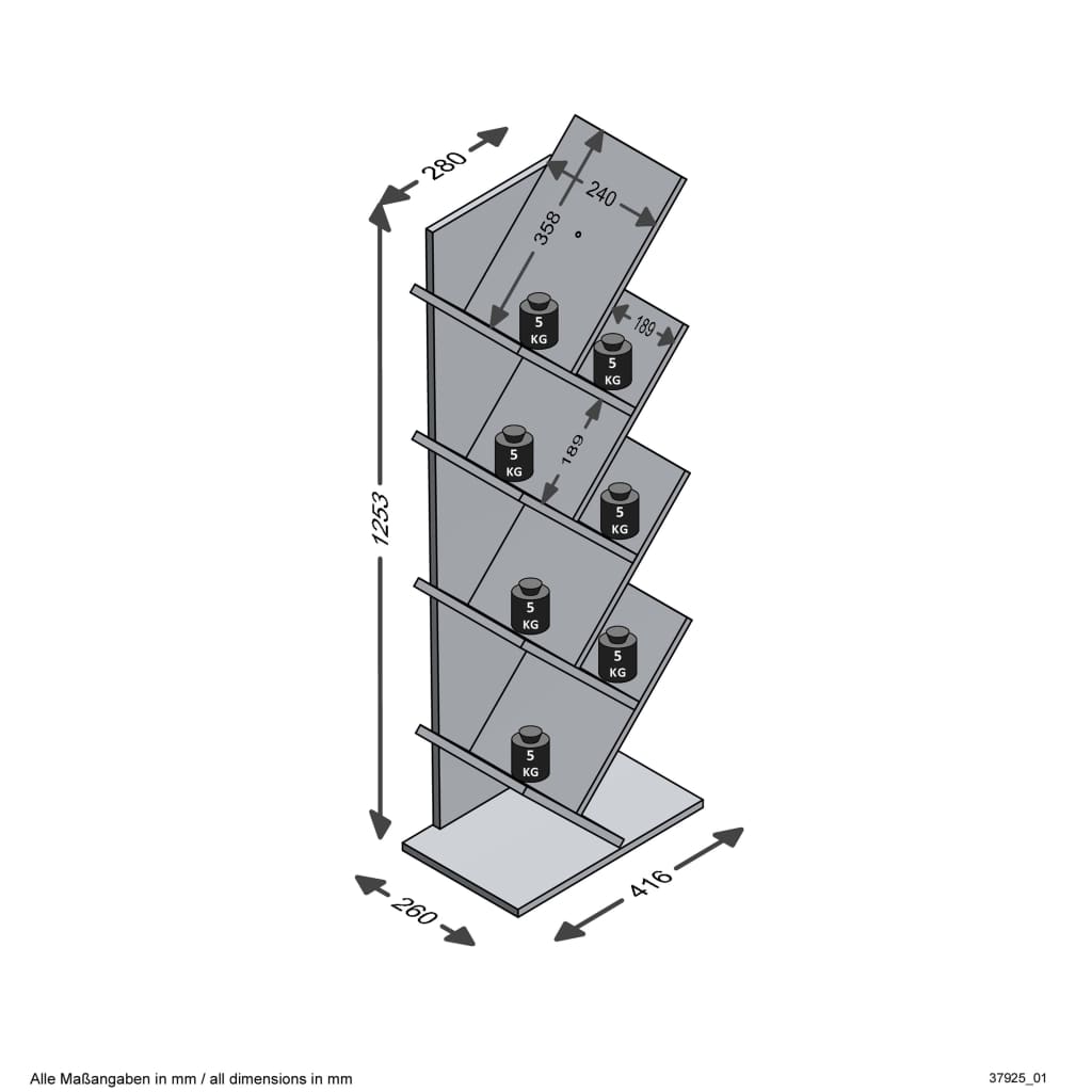 Bokhylla vit geometrisk