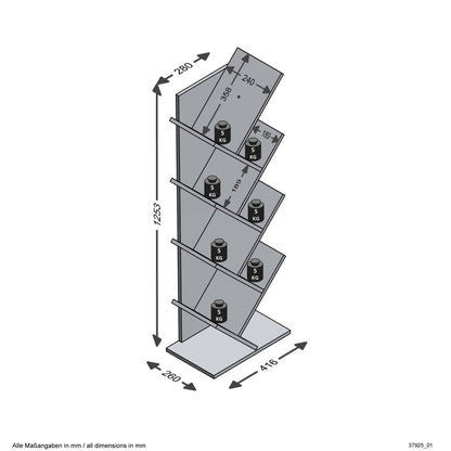 Bokhylla vit geometrisk