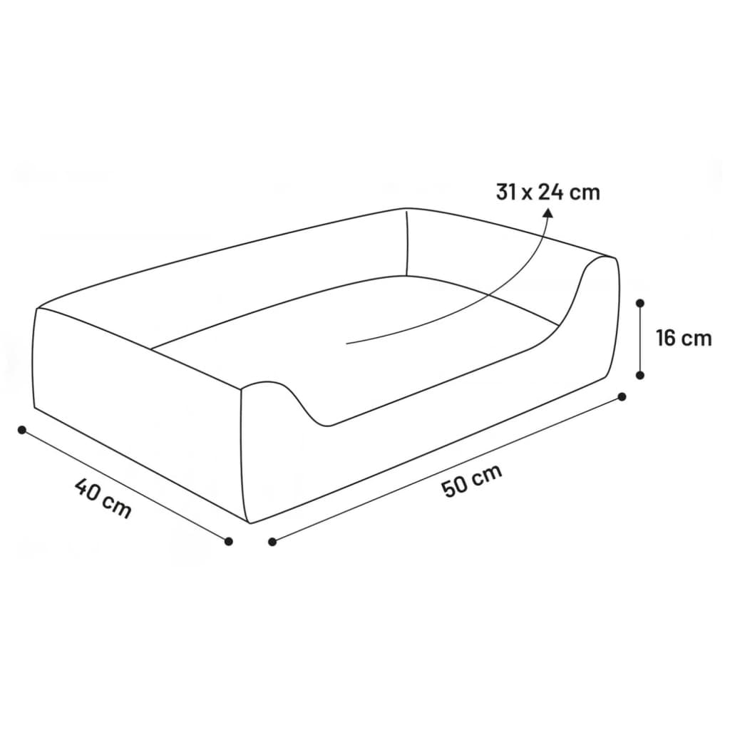 Hundsäng Hundkorg Zupo rektangulär 50x40x16 cm grå