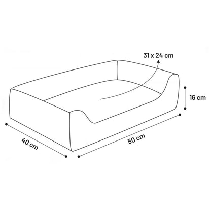 Hundsäng Hundkorg Zupo rektangulär 50x40x16 cm grå