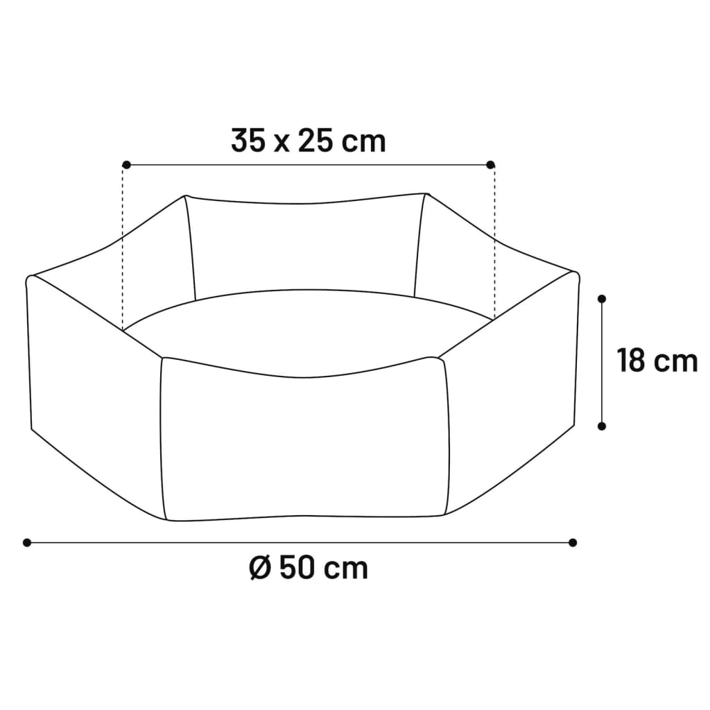 Hundsäng Hundbädd med dragkedja Ziva sexkantig 50x18 cm ockrafärgad