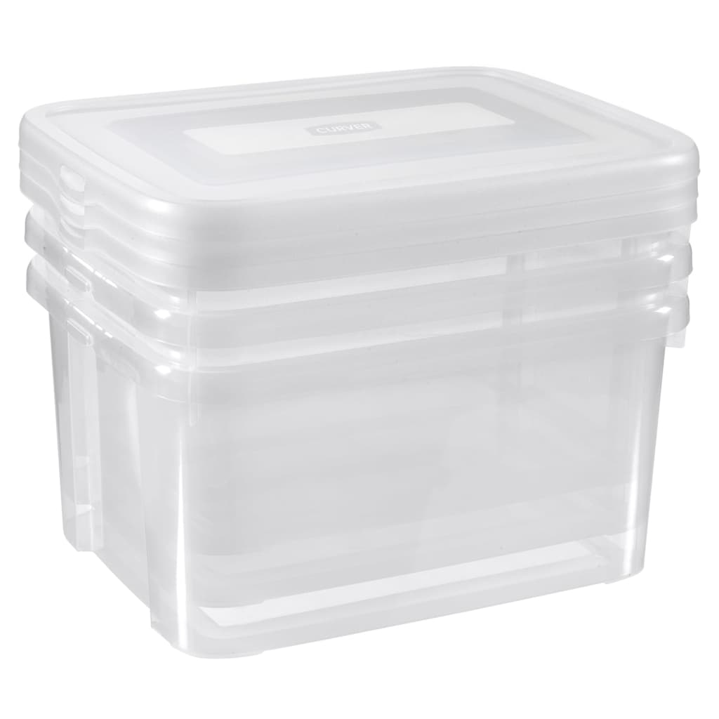 Förvaringskorg Förvaringslådor set Handy 3x25L transparent