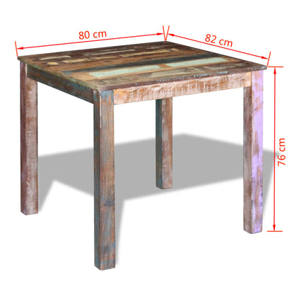 Ruokapöytä massiivi kierrätyspuuta 80x82x76 cm