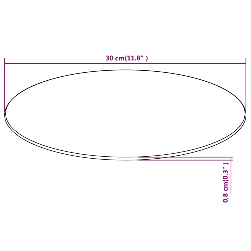 Bordsskiva härdat glas rund 300 mm