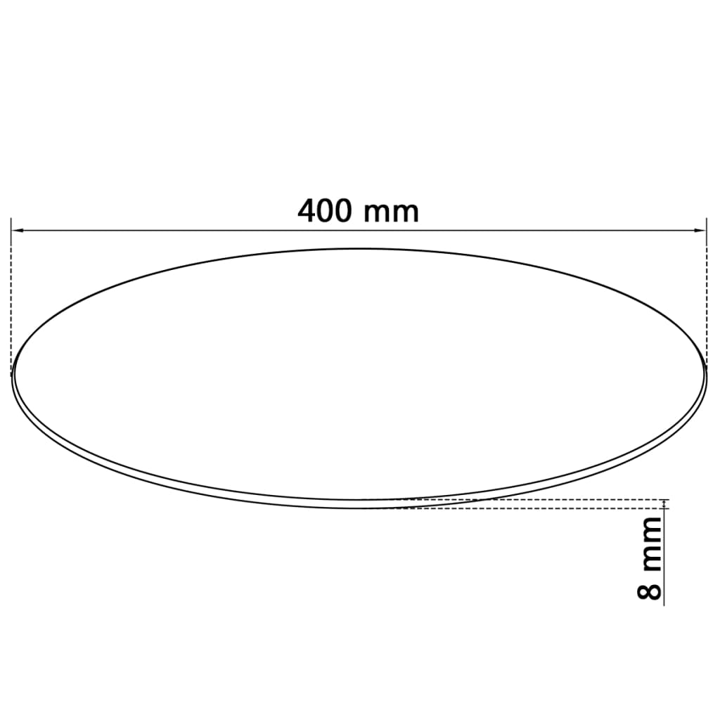 Bordsskiva härdat glas rund 400 mm