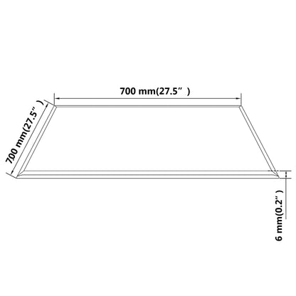 Bordsskiva härdat glas kvadratisk 700x700 mm