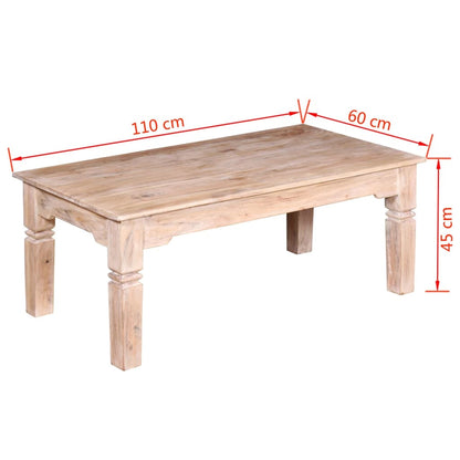 Soffbord natur massiv trä 110x60x45 cm