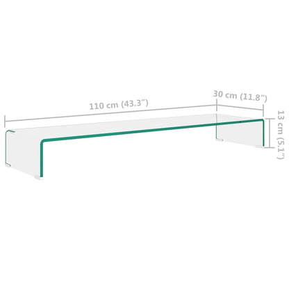 TV-möbel härdad glas Tv/monitor-ställ klarglas 110x30x13 cm