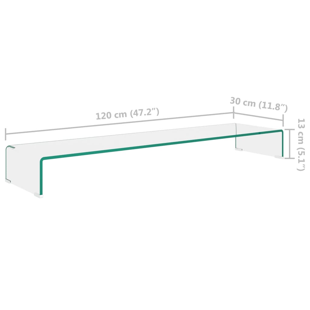 TV-möbel härdad glas Tv/monitor-ställ klarglas 120x30x13 cm