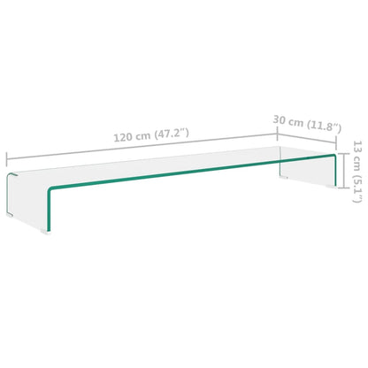 TV-möbel härdad glas Tv/monitor-ställ klarglas 120x30x13 cm