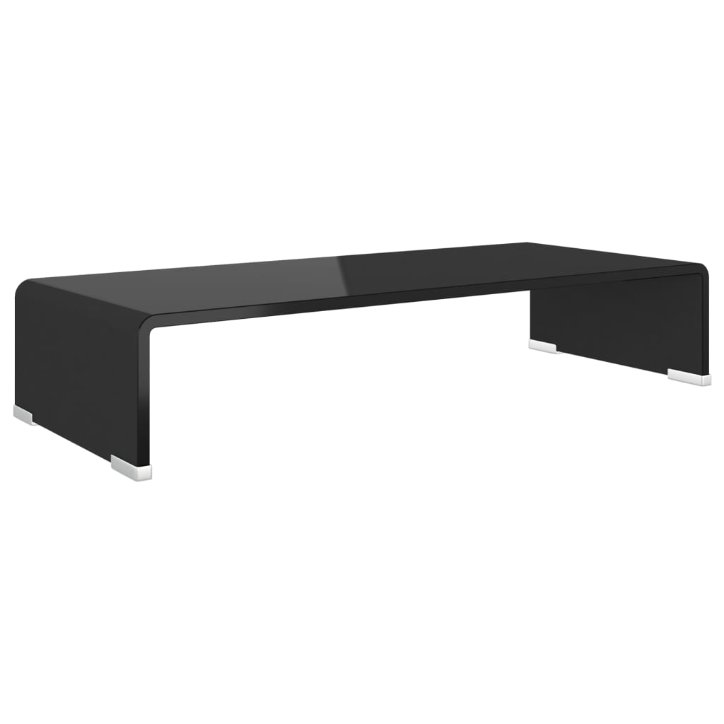 TV-möbel svart TV-bord glas 60x25x11 cm