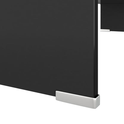 TV-möbel svart TV-bord glas 80x30x13 cm