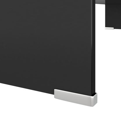 TV-möbel svart TV-bord glas 90x30x13 cm