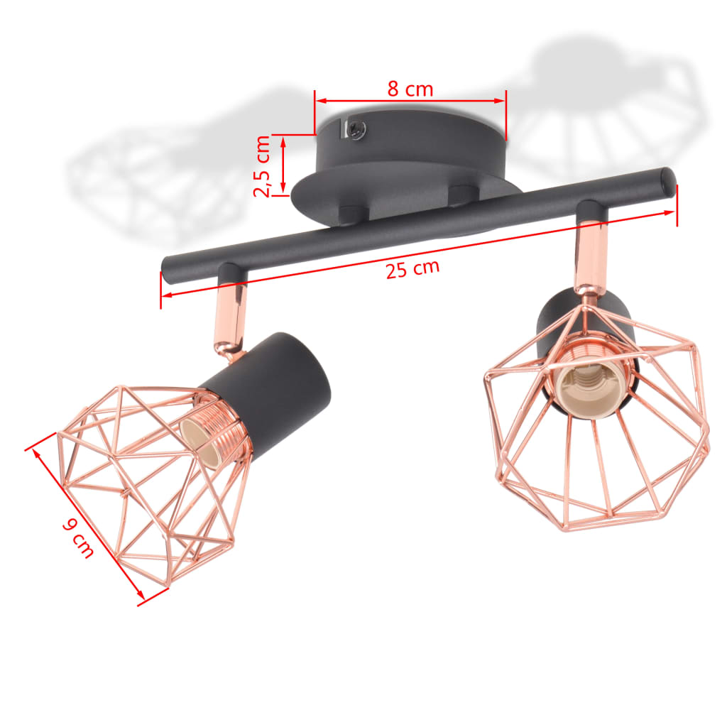 Kattolamppu 2 LED-hehkulampulla 8 W