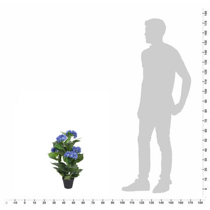 Keinotekoinen kasvi Hortensia ruukulla 60 cm sininen