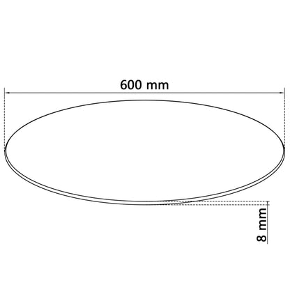 Pöytälevy karkaistua lasia 600 mm pyöreä