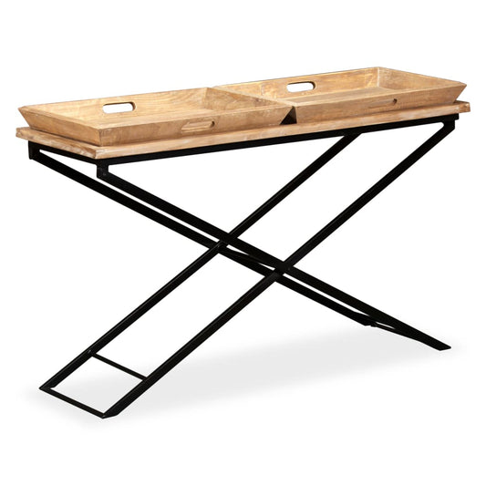 Avlastningsbord Konsollbord Trä massivt mangoträ 130x40x80 cm