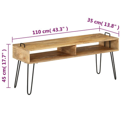 TV-möbel massiv trä mangoträ TV-bänk 110x35x45 cm