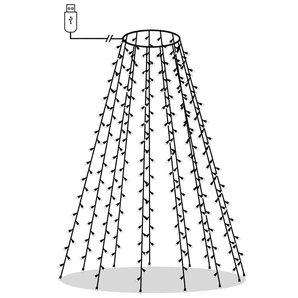 Joulukuusen valaistus Valoverkko joulukuuseen 150 LED 150 cm