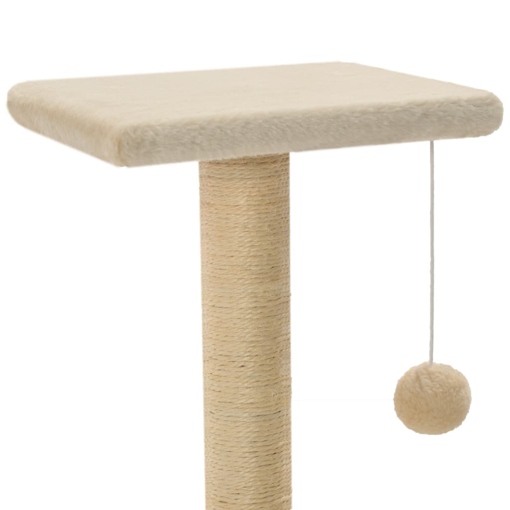 Kattmöbel mörkgrå Klösträd med klöspelare i sisal 65 cm beige