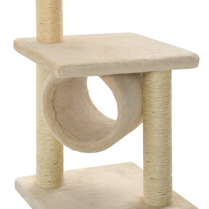 Kattmöbel mörkgrå Klösträd med klöspelare i sisal 65 cm beige