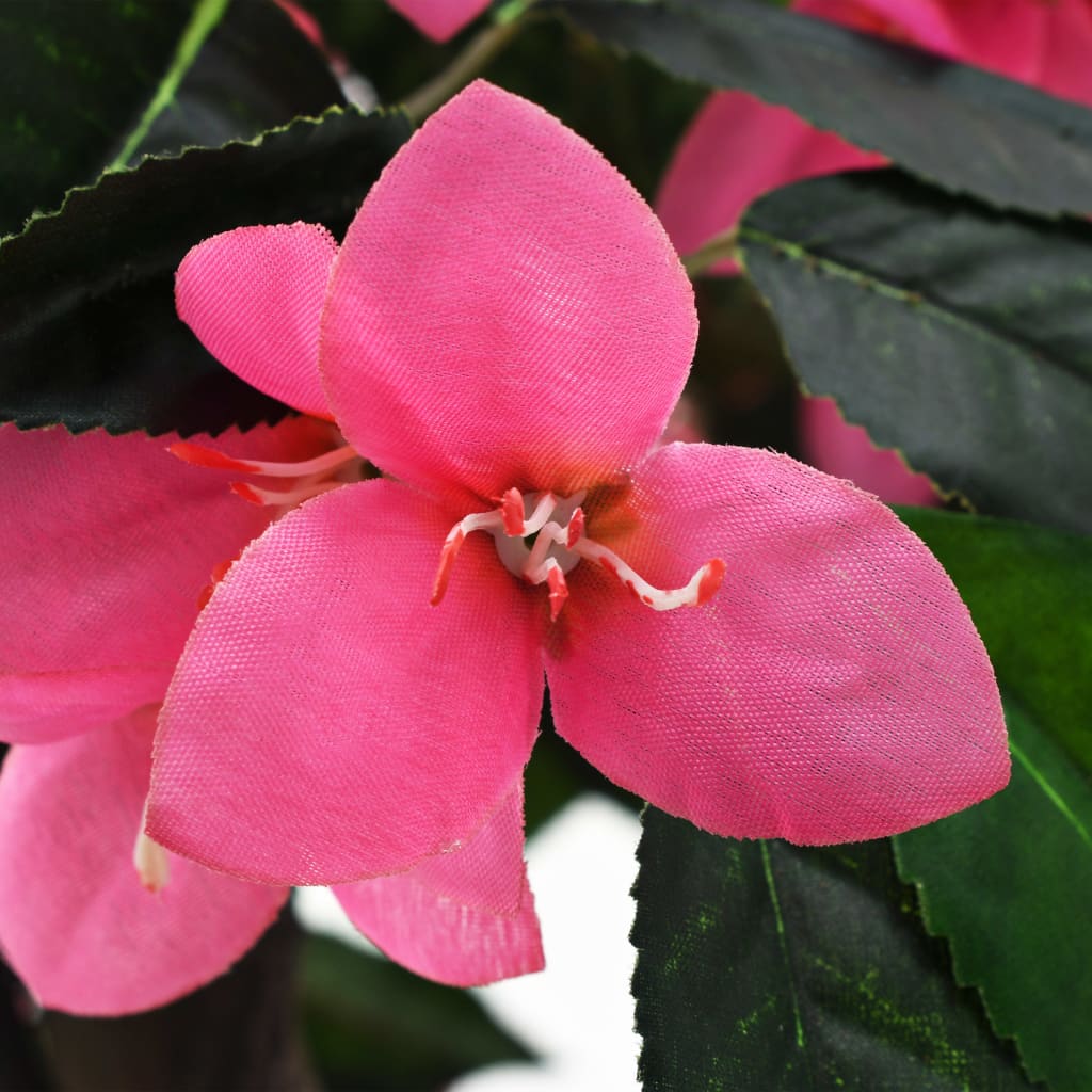 Konstgjord växt Rhododendron med kruka 155 cm grön och rosa