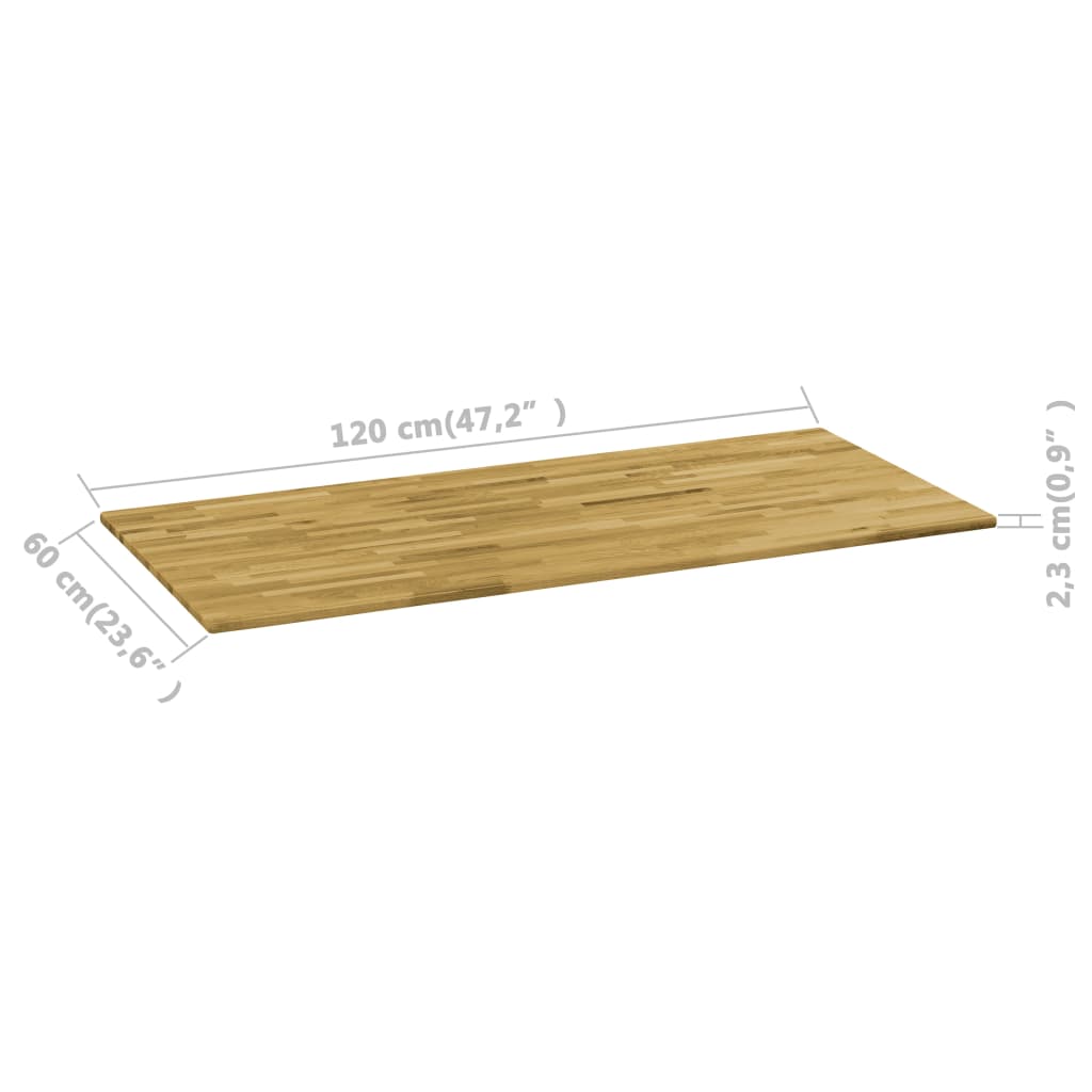 Pöytälevy massiivitammea suorakaiteen muotoinen 23 mm 120x60 cm