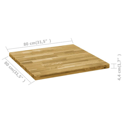 Pöytälevy massiivitammea, neliö 44 mm 80x80 cm