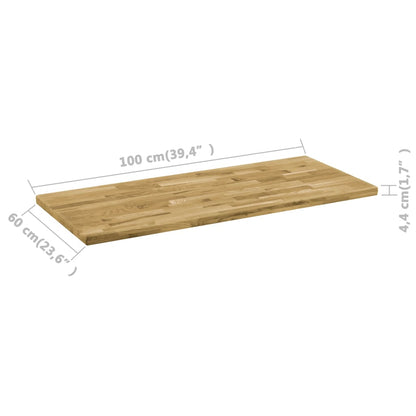 Pöytälevy massiivitammea suorakaiteen muotoinen 44 mm 100x60 cm