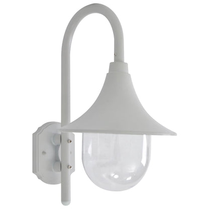 Trädgårdsbelysning Vägglampa för trädgård E27 42 cm aluminium vit