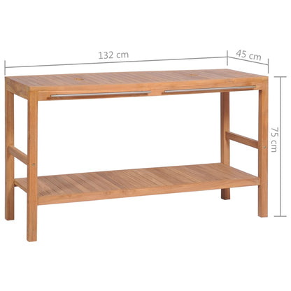 Badrumsunderskåp massiv trä teak 132x45x75 cm