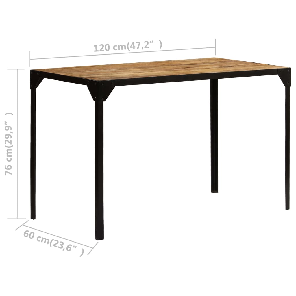 Ruokapöytä mangopuuta ja terästä 120 cm