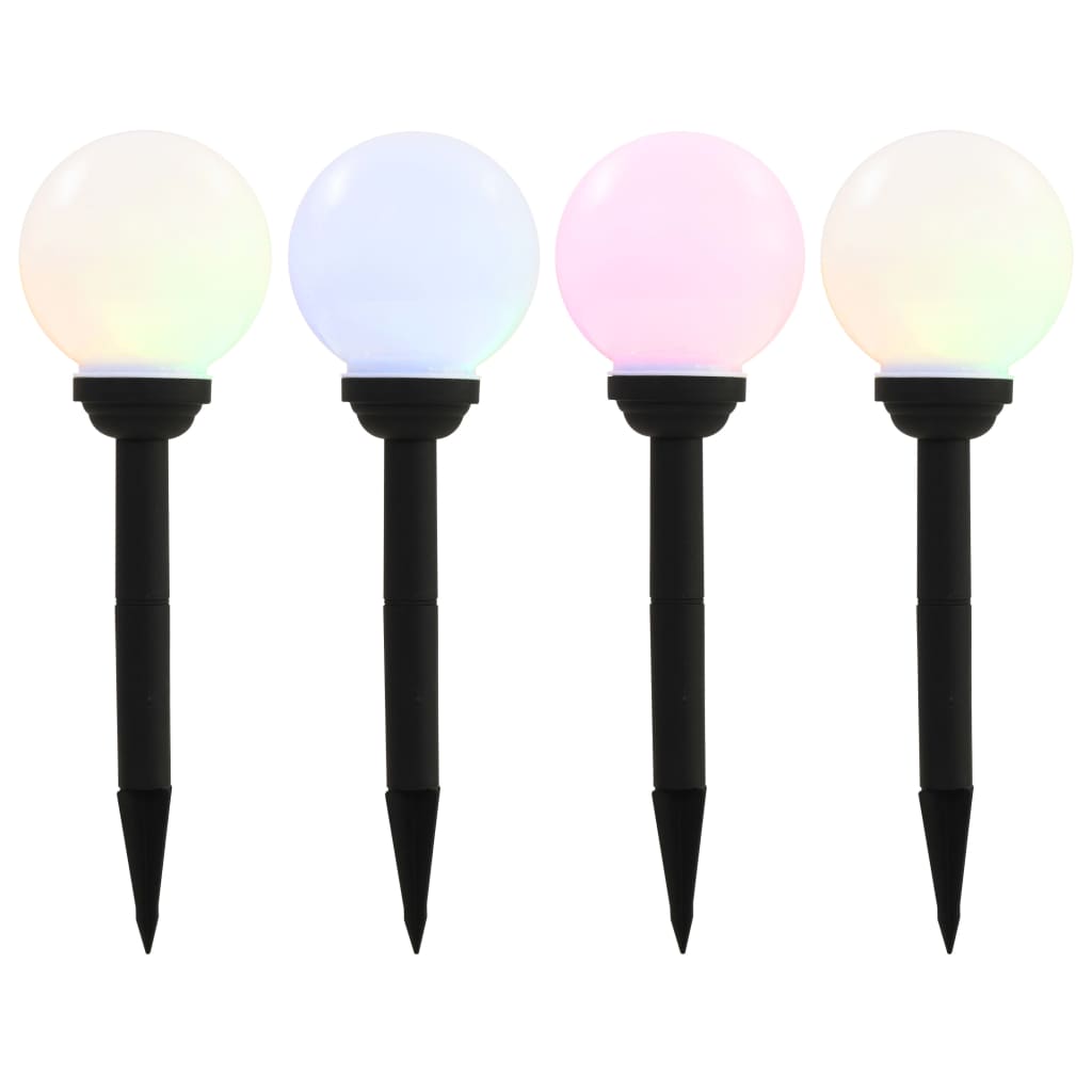 Trädgårdsbelysning Sollampa LED set 4 st sfäriska 15 cm RGB