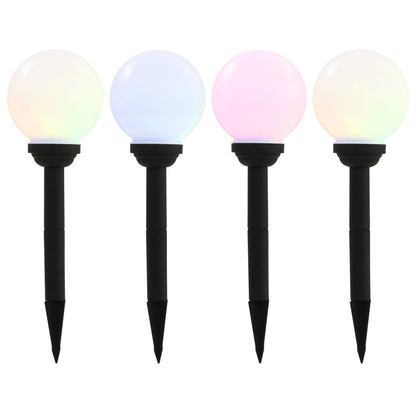 Trädgårdsbelysning Sollampa LED set 4 st sfäriska 15 cm RGB