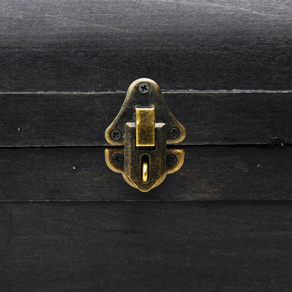 Förvaringskista Skattkista i vintagestil Trä Svart 90x51x42 cm