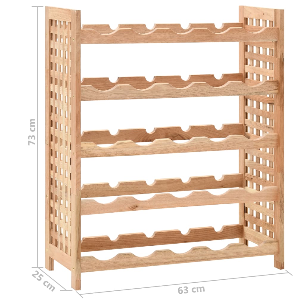 Viiniteline 25 pullolle massiivi pähkinäpuuta 63x25x73 cm