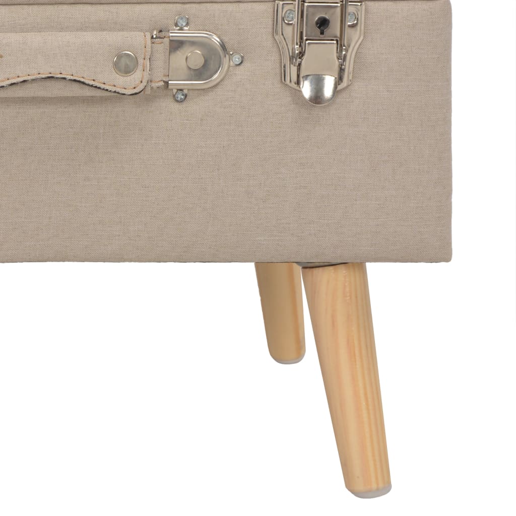 Förvaringspall beige 40 cm tyg