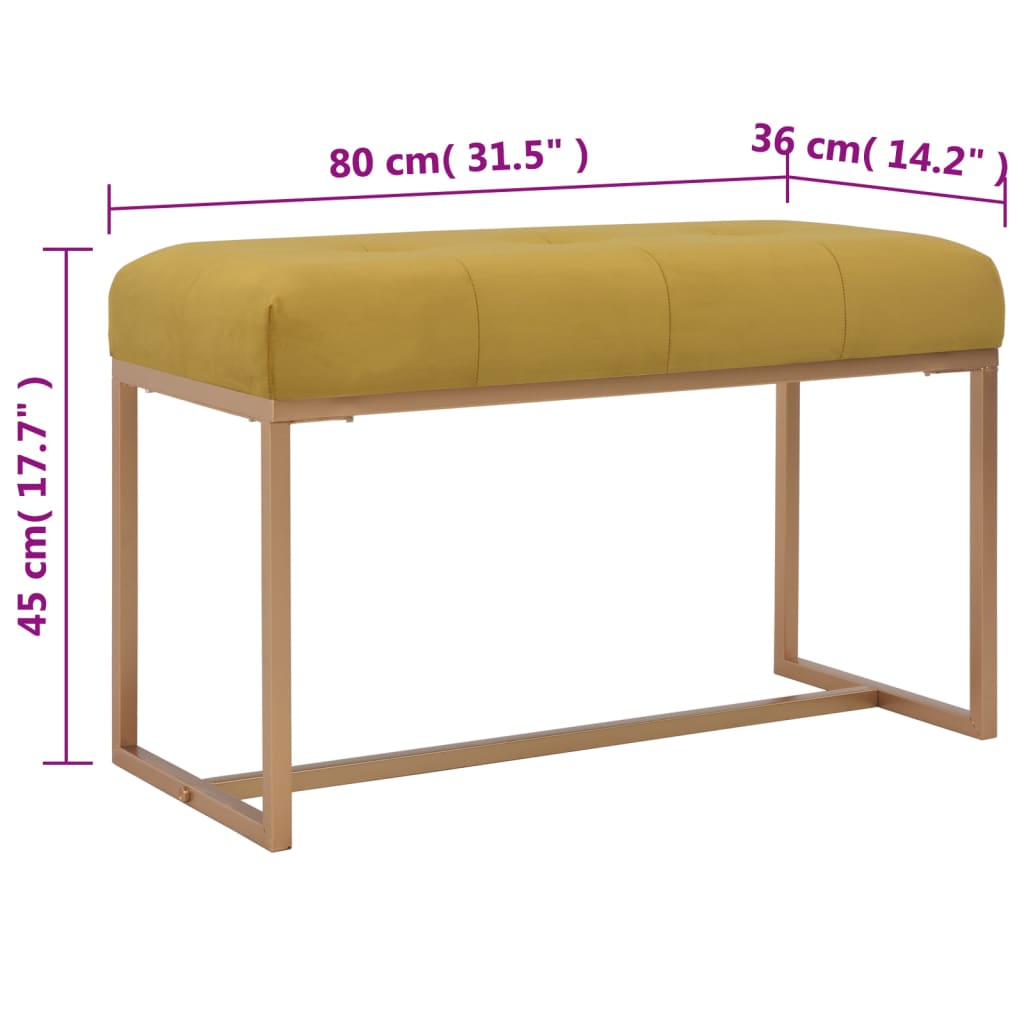 Istuinpenkki sinapinkeltainen 80 cm sametti