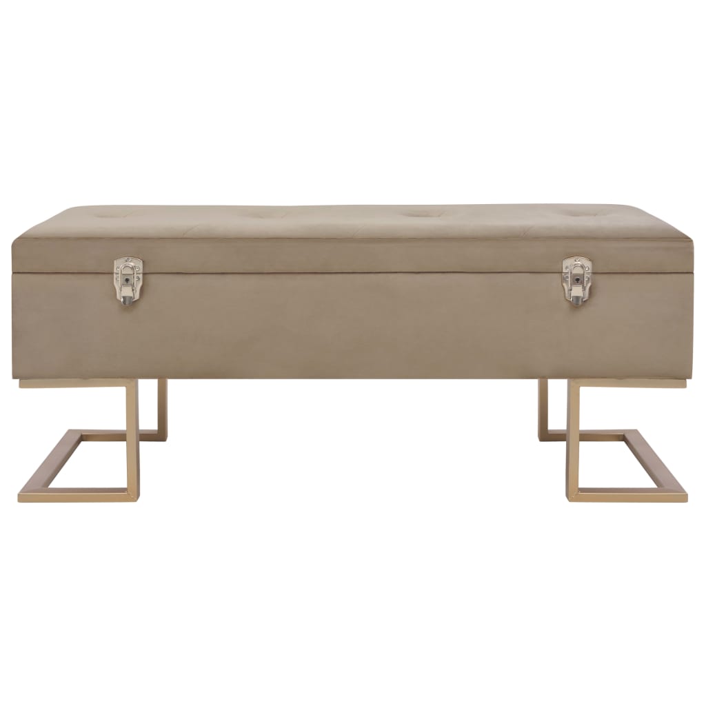 Säilytyspenkki beige 105 cm samettia