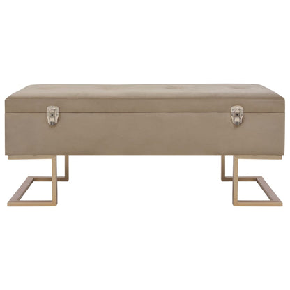 Säilytyspenkki beige 105 cm samettia