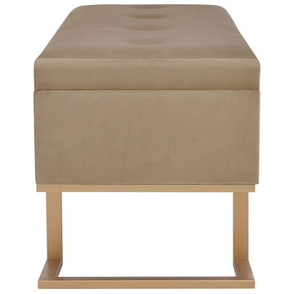 Säilytyspenkki beige 105 cm samettia