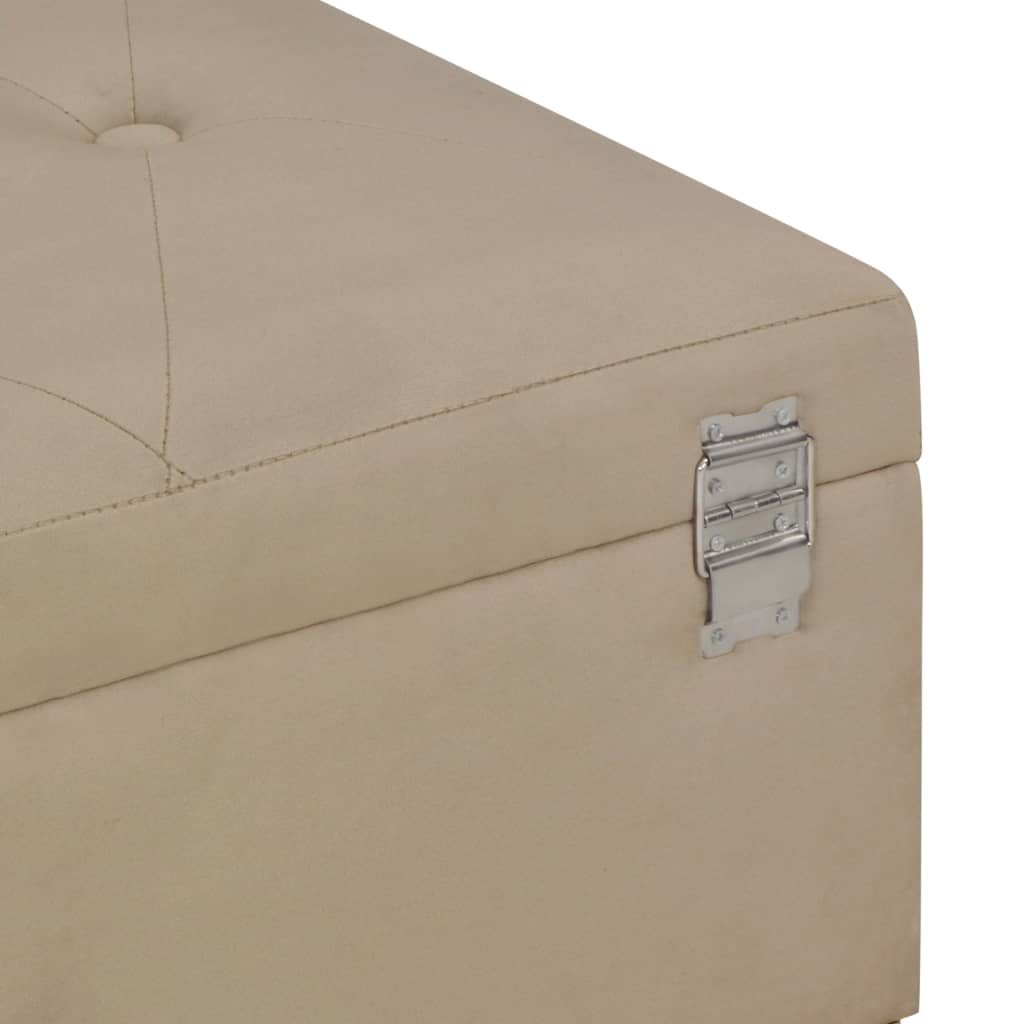 Säilytyspenkki beige 105 cm samettia