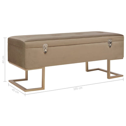 Säilytyspenkki beige 105 cm samettia