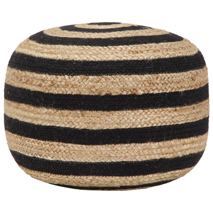 Fotpall Sittpall svart Handgjord sittpuff 45x30 cm jute