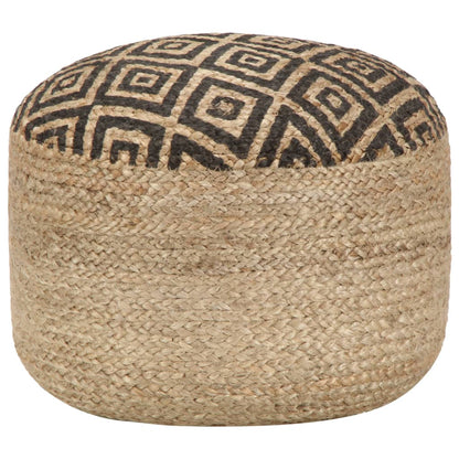 Fotpall Sittpall svart Handgjord sittpuff 45x30 cm jute