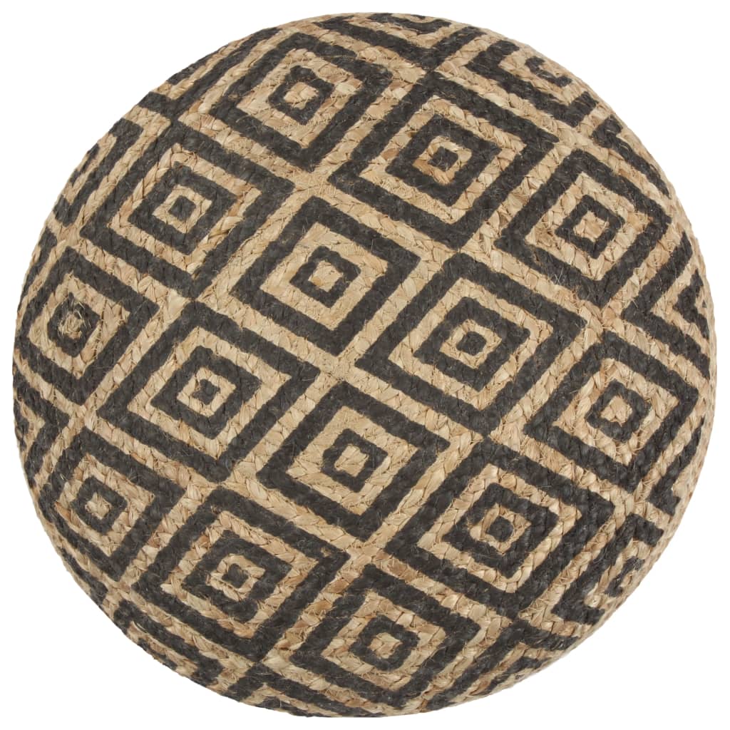 Fotpall Sittpall svart Handgjord sittpuff 45x30 cm jute