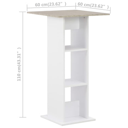 Barbord vit 60x60x110 cm